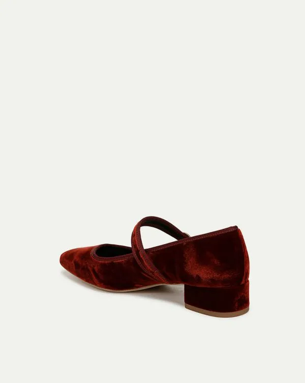 Cade Velvet Mary Jane Ballet Pump Red Women Veronica Beard Shoes Cade Velvet Mary Jane Ballet Pump Red Women Veronica Beard Shoes