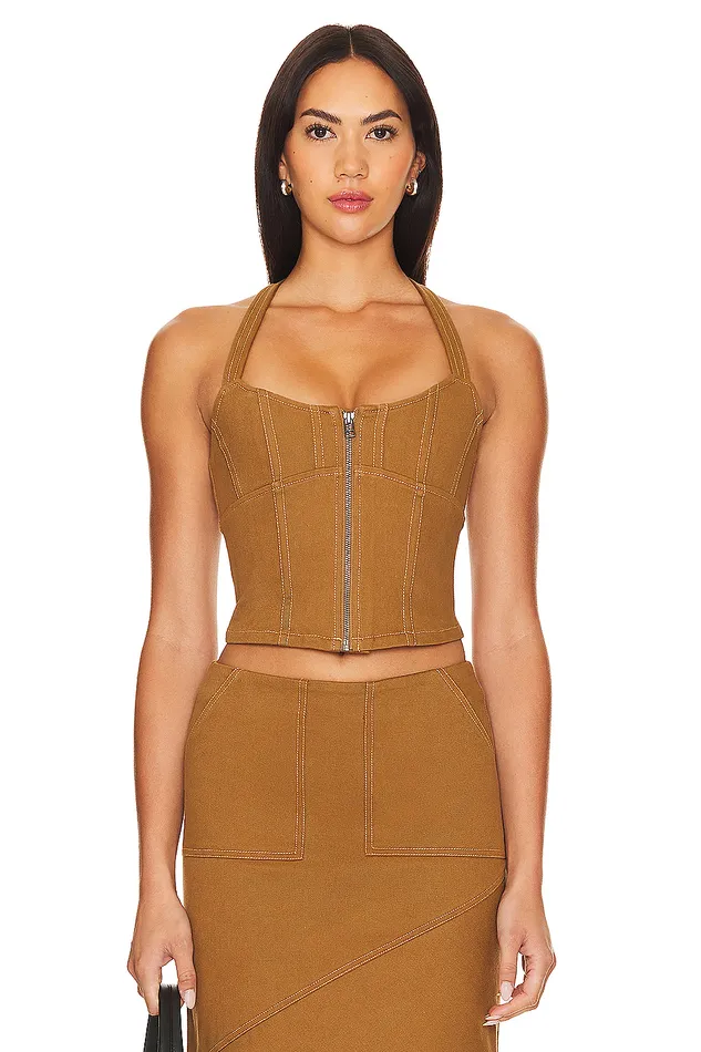 Cal Bustier Khaki Women Lovers and Friends Tops