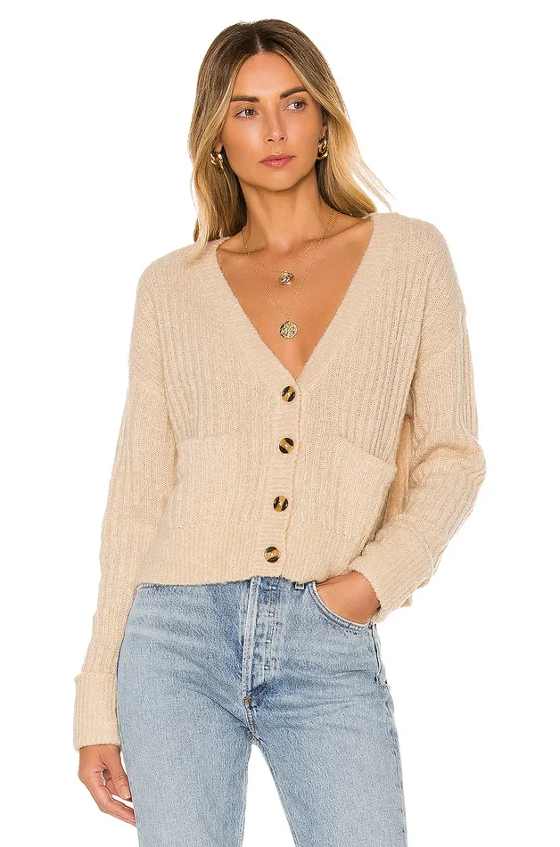 Caroline Cardigan Neutral Women Lovers and Friends Sweaters and Knits