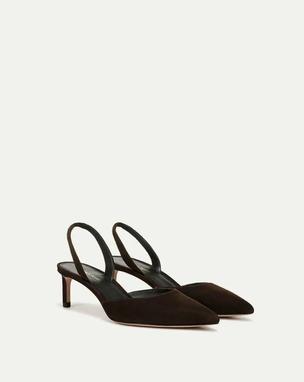 Caroline Suede Slingback Pump Espresso Women Veronica Beard Shoes Caroline Suede Slingback Pump Espresso Women Veronica Beard Shoes