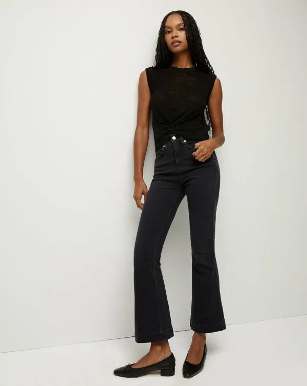 Carson KickFlare Jean Washed Onyx Women Veronica Beard Jeans