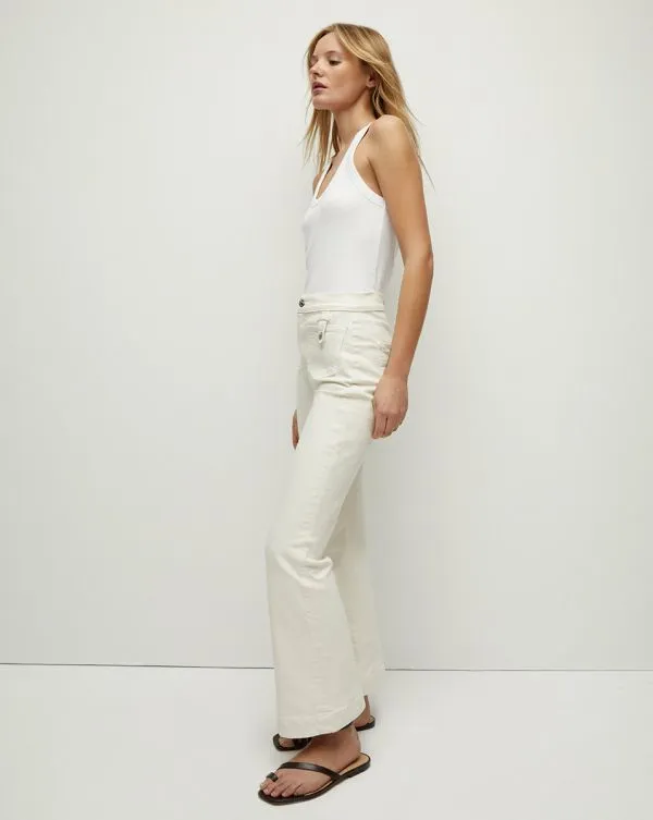 Carson PatchPocket KickFlare Jean Ecru Women Veronica Beard Jeans Carson PatchPocket KickFlare Jean Ecru Women Veronica Beard Jeans