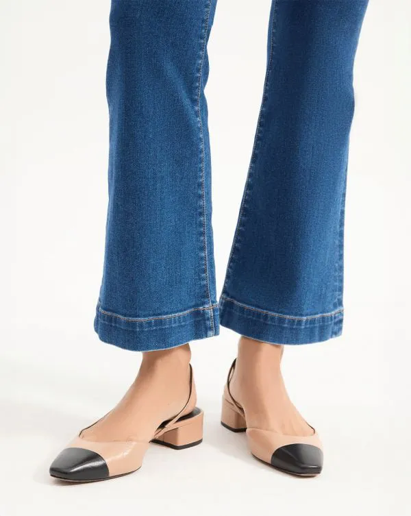 Cecile Leather CapToe Slingback Bisqueandblack Women Veronica Beard Shoes Cecile Leather CapToe Slingback Bisqueandblack Women Veronica Beard Shoes