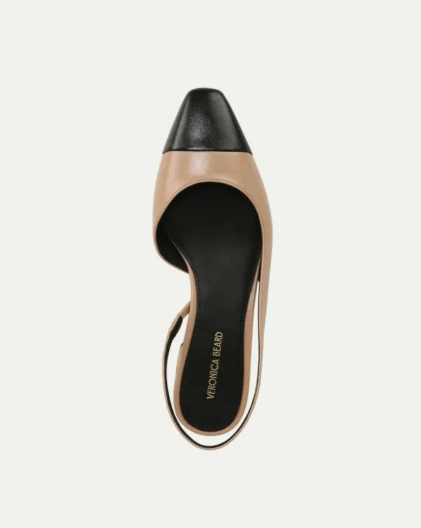 Cecile Leather CapToe Slingback Bisqueandblack Women Veronica Beard Shoes Cecile Leather CapToe Slingback Bisqueandblack Women Veronica Beard Shoes