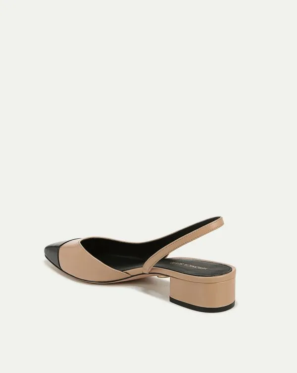 Cecile Leather CapToe Slingback Bisqueandblack Women Veronica Beard Shoes Cecile Leather CapToe Slingback Bisqueandblack Women Veronica Beard Shoes