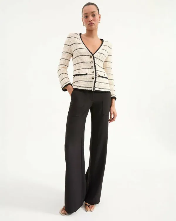 Ceriani Knit Jacket Offwhiteandblack Women Veronica Beard Jackets and Outerwear Ceriani Knit Jacket Offwhiteandblack Women Veronica Beard Jackets and Outerwear