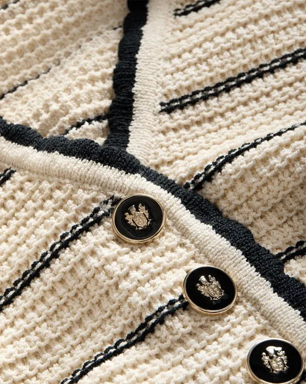 Ceriani Knit Jacket Offwhiteandblack Women Veronica Beard Jackets and Outerwear Ceriani Knit Jacket Offwhiteandblack Women Veronica Beard Jackets and Outerwear