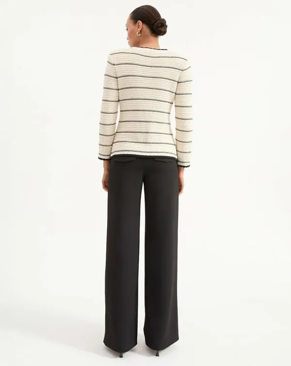 Ceriani Knit Jacket Offwhiteandblack Women Veronica Beard Jackets and Outerwear Ceriani Knit Jacket Offwhiteandblack Women Veronica Beard Jackets and Outerwear