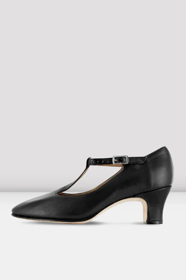 Character Bloch Adult Ladies Chord TStrap 2 Inch Heel Character Shoes Black Leather Character Bloch Adult Ladies Chord TStrap 2 Inch Heel Character Shoes Black Leather
