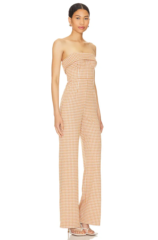 Chelsea Jumpsuit Brown and White Women Lovers and Friends Jumpsuits Chelsea Jumpsuit Brown and White Women Lovers and Friends Jumpsuits