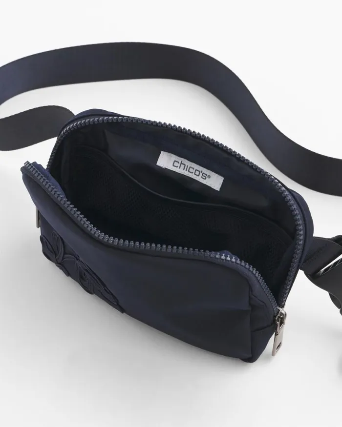 Chico039s Bags Neema Soutache Belt Bag Classic Navy 8211 Shoes and Accessories
