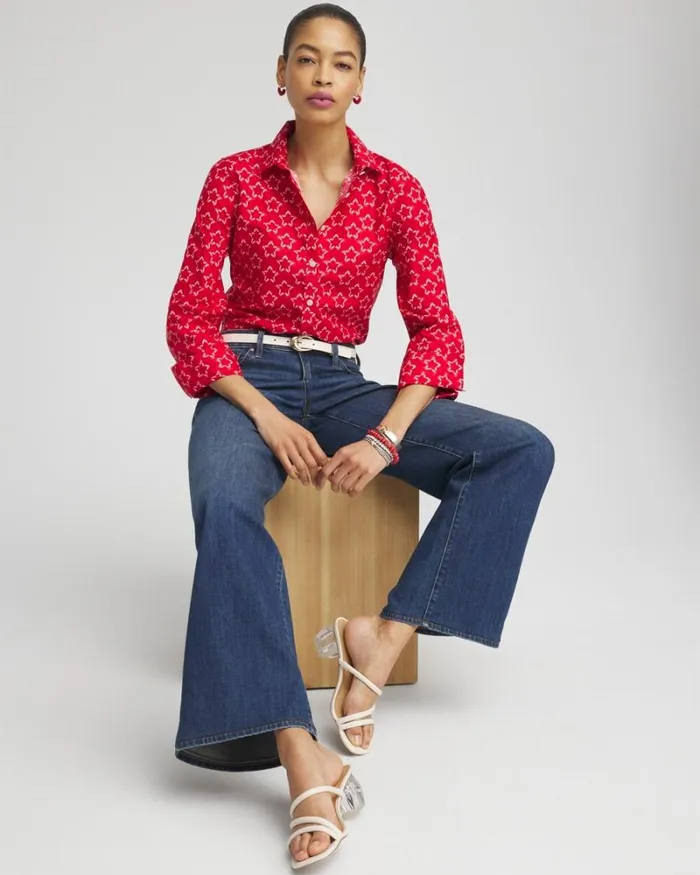 Chico039s Blouses and Shirts No Iron Stretch Stars Shirt Madeira Red 8211 Clothing Chico039s Blouses and Shirts No Iron Stretch Stars Shirt Madeira Red 8211 Clothing