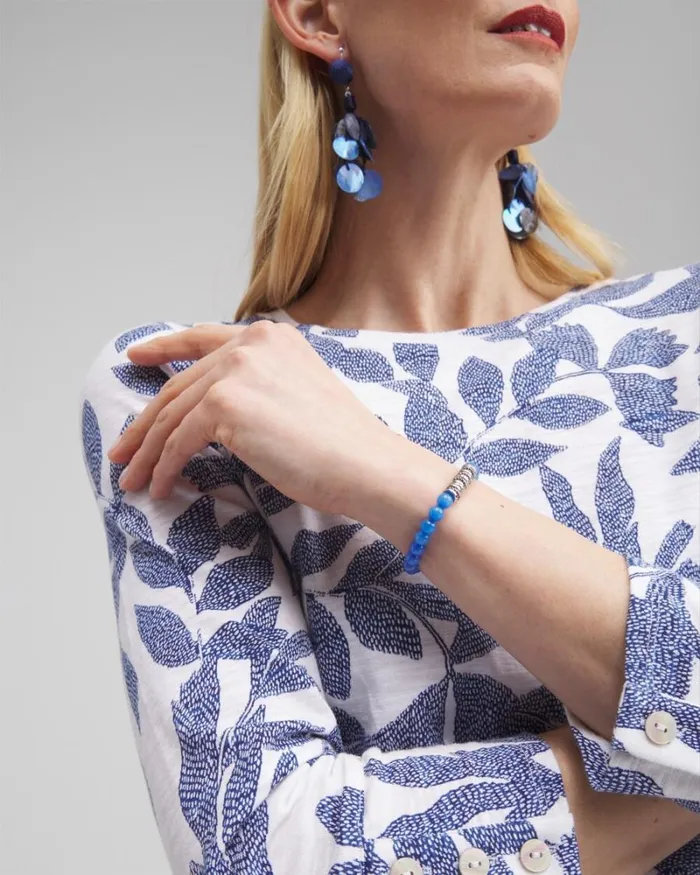 Chico039s Bracelets Blue Jade Hero Stretch Bracelet Intense Azure 8211 Shoes and Accessories Chico039s Bracelets Blue Jade Hero Stretch Bracelet Intense Azure 8211 Shoes and Accessories