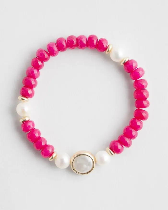 Chico039s Bracelets Jade Coin Hero Stretch Bracelet Pink Bromeliad 8211 Shoes and Accessories Chico039s Bracelets Jade Coin Hero Stretch Bracelet Pink Bromeliad 8211 Shoes and Accessories