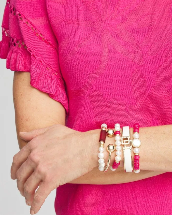 Chico039s Bracelets Jade Coin Hero Stretch Bracelet Pink Bromeliad 8211 Shoes and Accessories Chico039s Bracelets Jade Coin Hero Stretch Bracelet Pink Bromeliad 8211 Shoes and Accessories