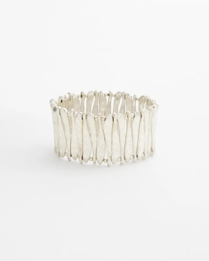 Chico039s Bracelets Silver Tone Stretch Cuff Bracelet Silver 8211 Shoes and Accessories Chico039s Bracelets Silver Tone Stretch Cuff Bracelet Silver 8211 Shoes and Accessories