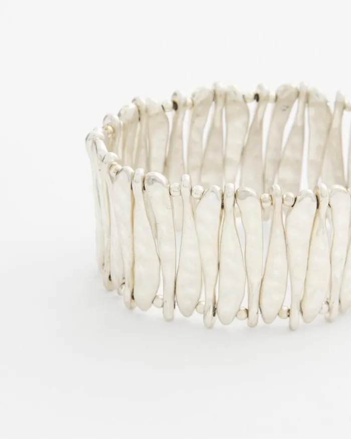 Chico039s Bracelets Silver Tone Stretch Cuff Bracelet Silver 8211 Shoes and Accessories Chico039s Bracelets Silver Tone Stretch Cuff Bracelet Silver 8211 Shoes and Accessories