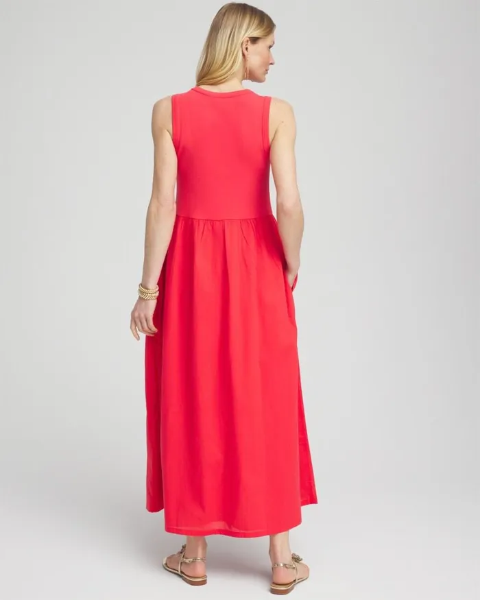 Chico039s Dresses Fit and Flare Tank Maxi Dress Classic Navy 8211 Clothing