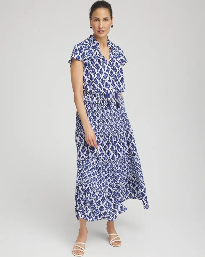 Chico039s Dresses Tiles Smock Waist Tiered Maxi Dress Alabaster 8211 Clothing Chico039s Dresses Tiles Smock Waist Tiered Maxi Dress Alabaster 8211 Clothing