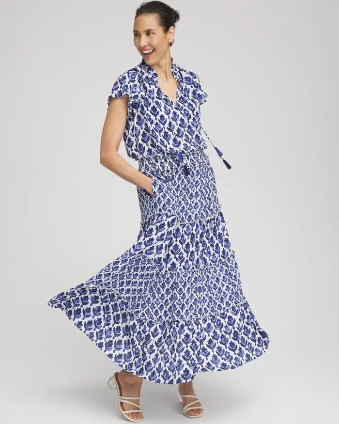 Chico039s Dresses Tiles Smock Waist Tiered Maxi Dress Alabaster 8211 Clothing Chico039s Dresses Tiles Smock Waist Tiered Maxi Dress Alabaster 8211 Clothing