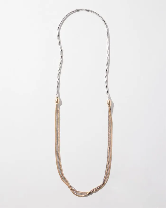 Chico039s Everyday Jewelry MagneticMix Mixed Metal Necklace Mixed Metals 8211 Shoes and Accessories