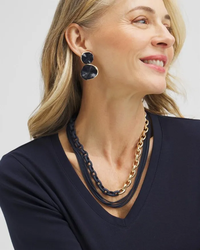 Chico039s Everyday Jewelry MagneticMix Navy Multistrand Necklace Navy 8211 Shoes and Accessories Chico039s Everyday Jewelry MagneticMix Navy Multistrand Necklace Navy 8211 Shoes and Accessories