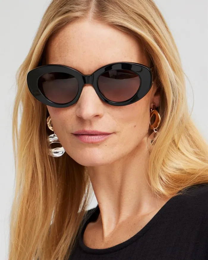 Chico039s Eyewear Black and Tort Print Sunglasses Black 8211 Shoes and Accessories