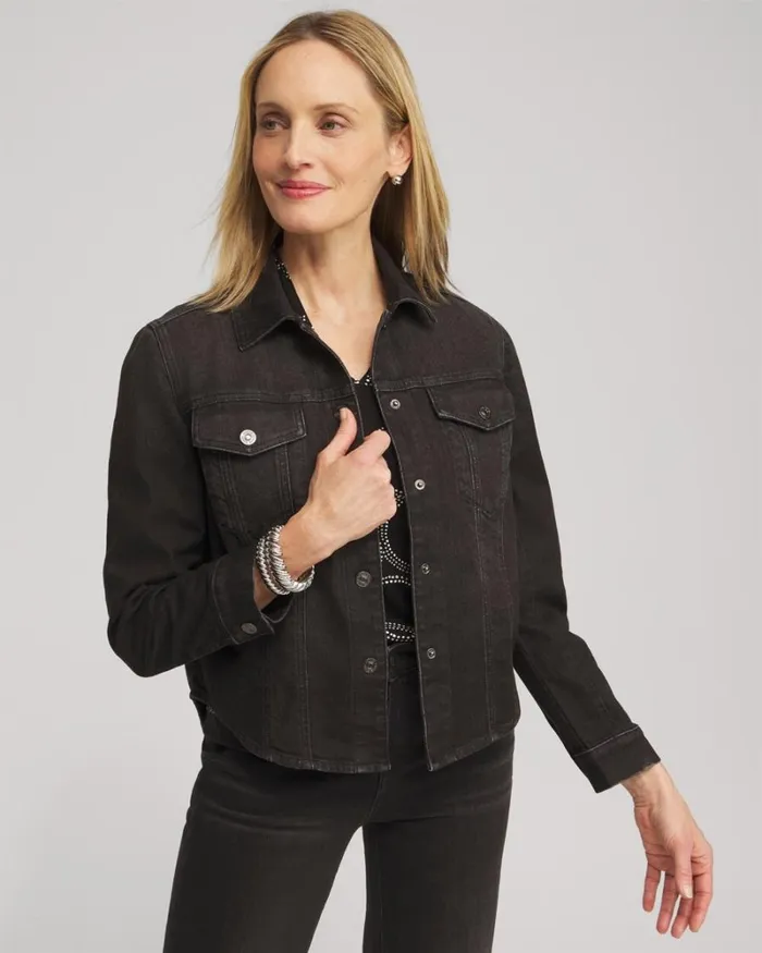 Chico039s Jackets and Coats Cropped Shirttail Denim Jacket Black Oak Wash 8211 Clothing Chico039s Jackets and Coats Cropped Shirttail Denim Jacket Black Oak Wash 8211 Clothing