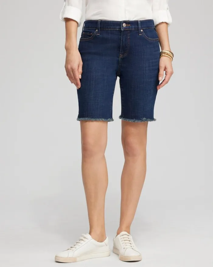 Chico039s Jeans and Denim Girlfriend 7034 Fray Hem Shorts Rainier Indigo 8211 Clothing Chico039s Jeans and Denim Girlfriend 7034 Fray Hem Shorts Rainier Indigo 8211 Clothing