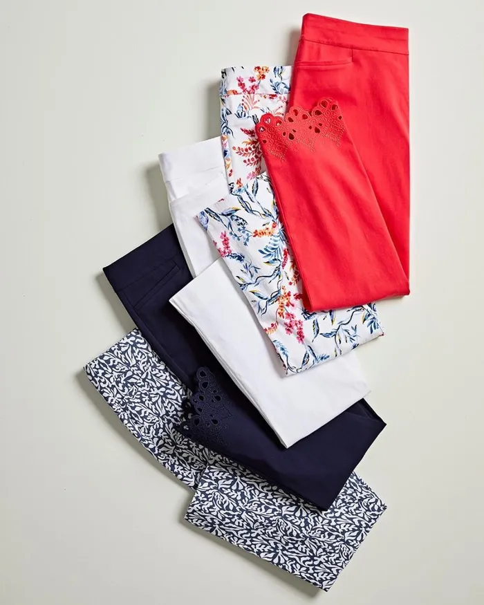 Chico039s Matching Sets Brigitte Slim Cropped Pants Mango Sorbet 8211 Clothing