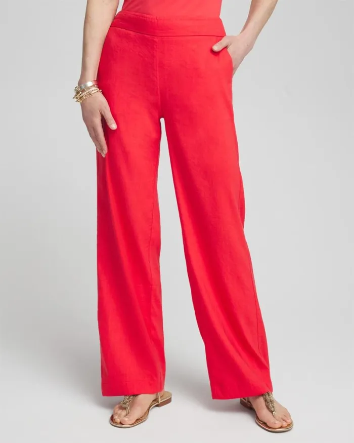 Chico039s Matching Sets Wide Leg Linen Pants Watermelon Punch 8211 Clothing