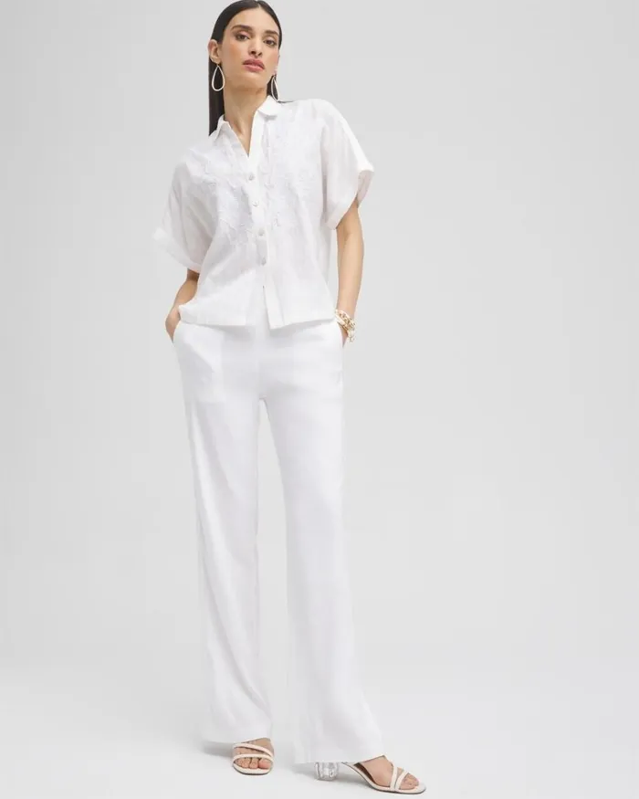 Chico039s Matching Sets Wide Leg Linen Pants Watermelon Punch 8211 Clothing