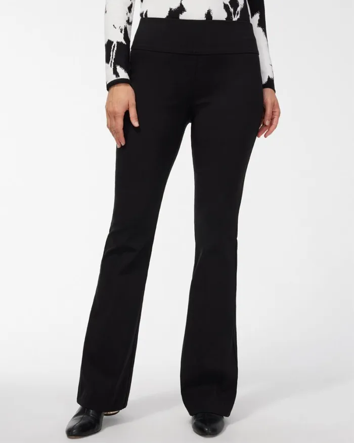 Chico039s Pants Wide Waistband Flare Pants Black 8211 Clothing