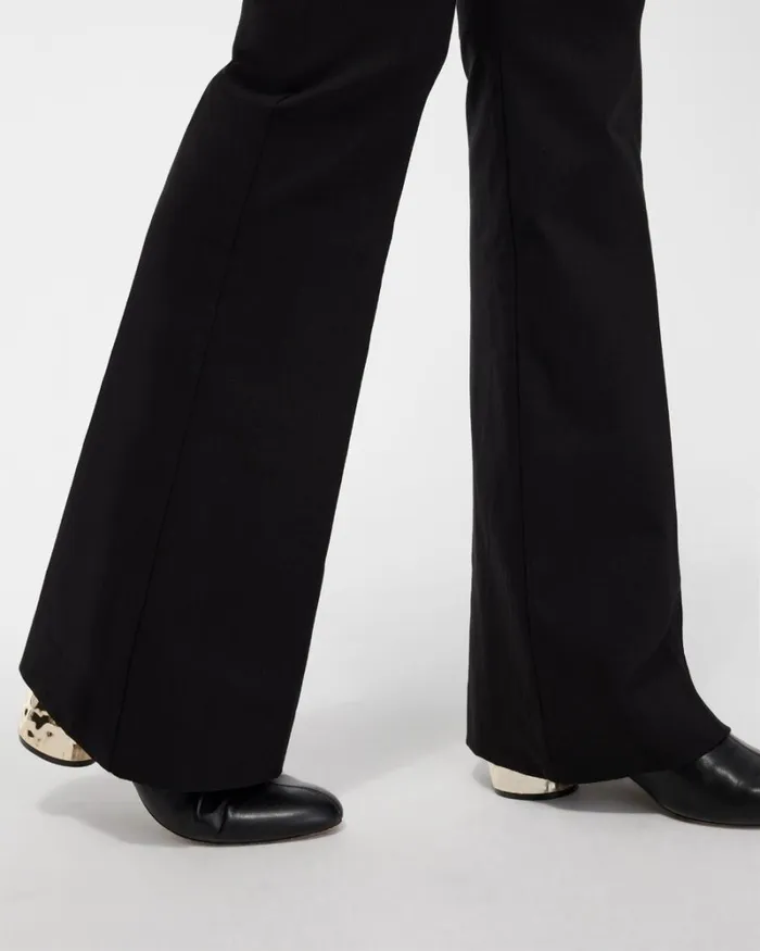 Chico039s Pants Wide Waistband Flare Pants Black 8211 Clothing