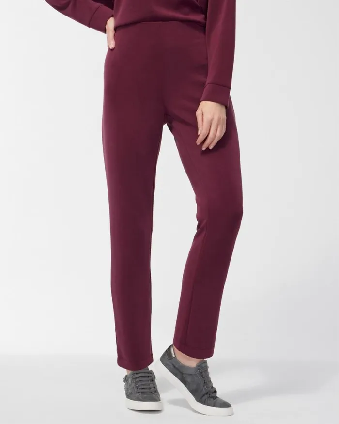 Chico039s Pants Zenergy Sueded Scuba Pants Deep Merlot 8211 Clothing