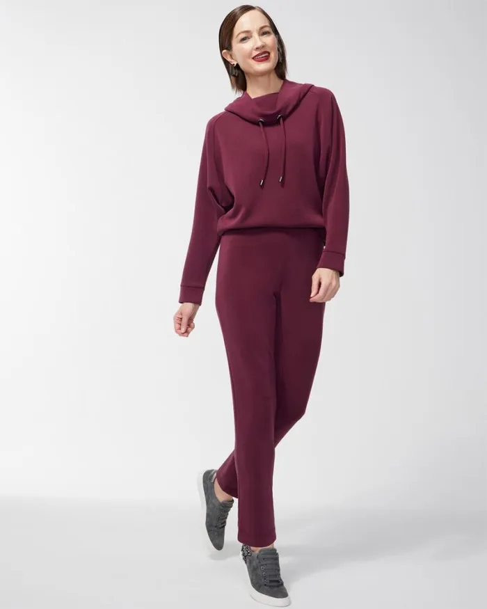 Chico039s Pants Zenergy Sueded Scuba Pants Deep Merlot 8211 Clothing