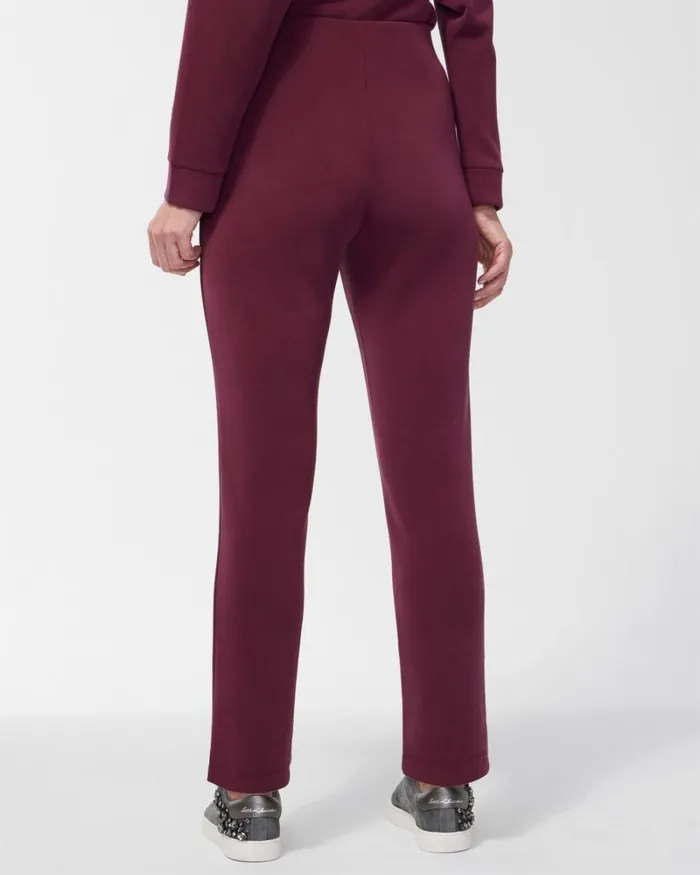 Chico039s Pants Zenergy Sueded Scuba Pants Deep Merlot 8211 Clothing