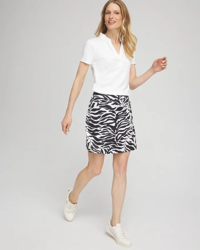 Chico039s Pants Zenergy UPF Knit Palms Skort Black 8211 Clothing
