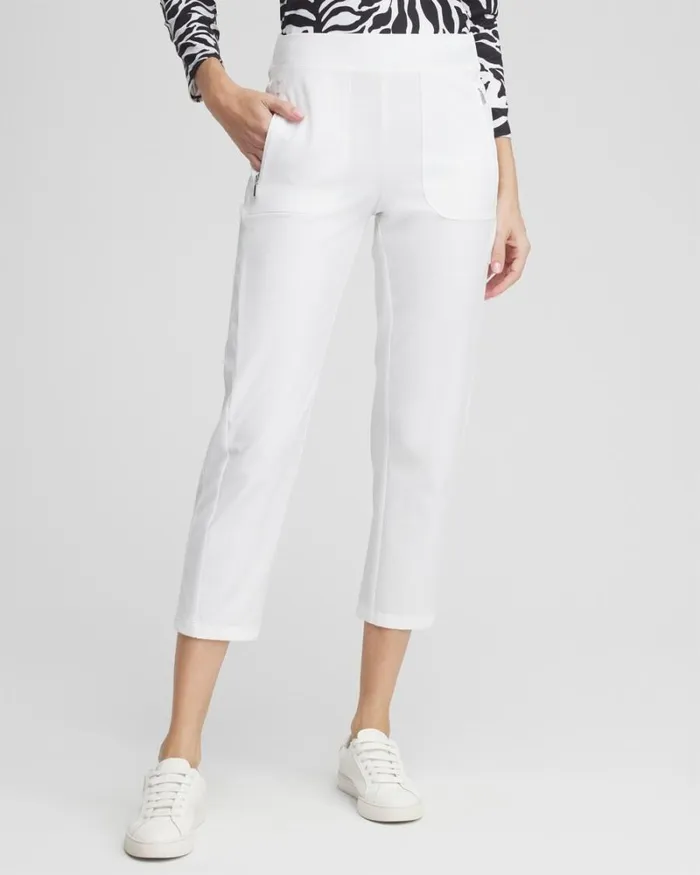 Chico039s Pants Zenergy UPF Neema Rib Mix Crops Alabaster 8211 Clothing