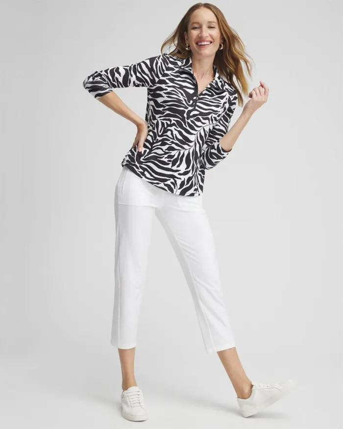 Chico039s Pants Zenergy UPF Neema Rib Mix Crops Alabaster 8211 Clothing