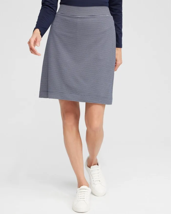 Chico039s Pants Zenergy UPF Stripe Skort Classic Navy 8211 Clothing