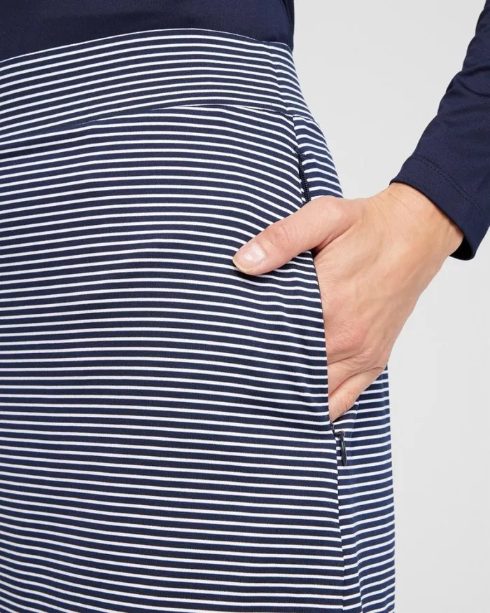 Chico039s Pants Zenergy UPF Stripe Skort Classic Navy 8211 Clothing