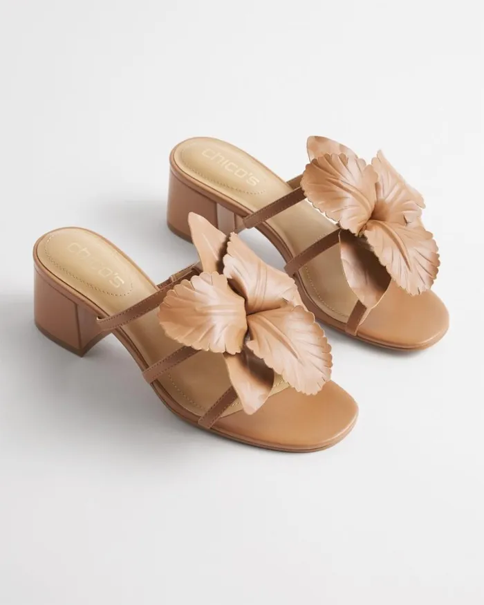 Chico039s Shoes Floral Heels Tan 8211 Shoes and Accessories
