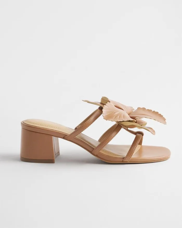 Chico039s Shoes Floral Heels Tan 8211 Shoes and Accessories