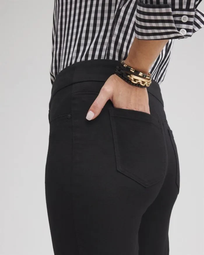 Chico039s Shorts 11034 Pullon Denim Shorts Black 8211 Clothing
