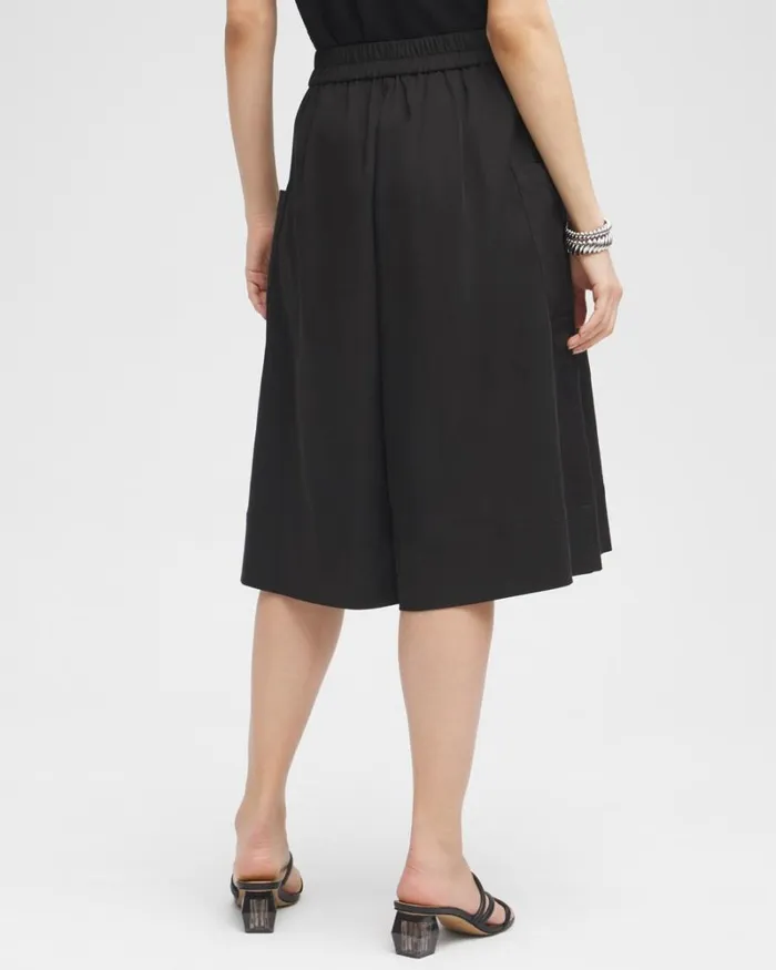 Chico039s Skirts Black Label Pleated Culotte Skort Black 8211 Clothing