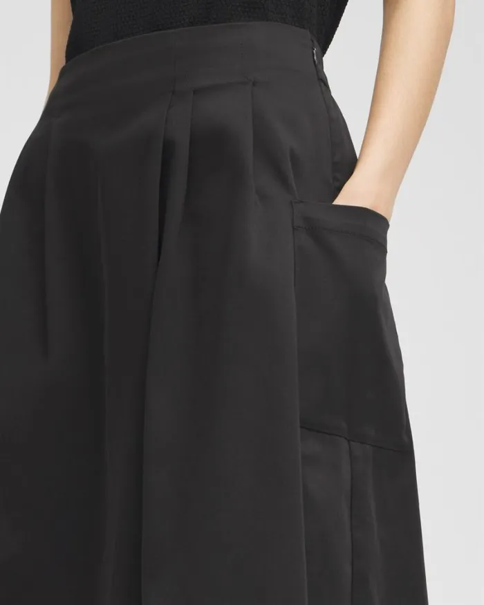 Chico039s Skirts Black Label Pleated Culotte Skort Black 8211 Clothing