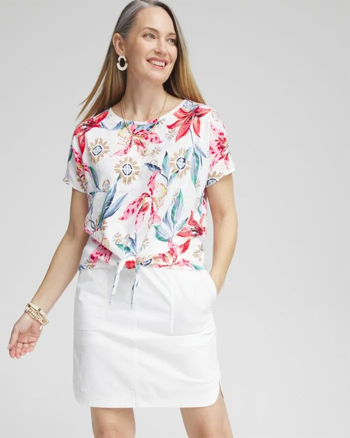 Chico039s Skirts Poplin Skort Alabaster 8211 Clothing