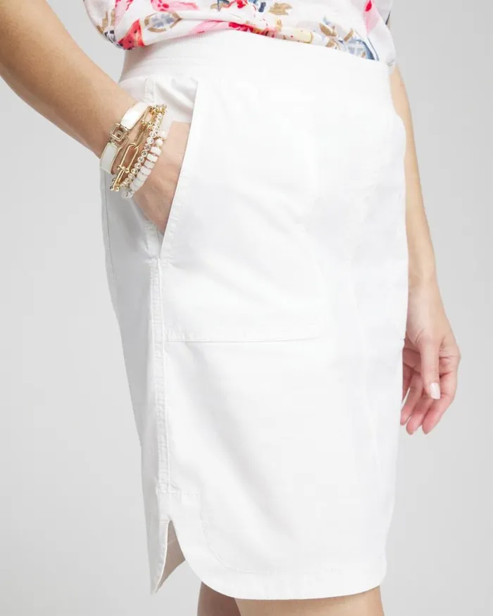 Chico039s Skirts Poplin Skort Alabaster 8211 Clothing