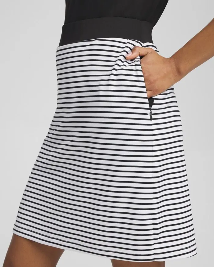 Chico039s Skirts Zenergy UPF Knit Stripe Skort Pink Bromeliad 8211 Clothing